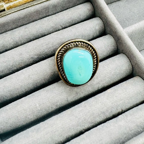 🔥 Gorgeous Vintage Turquoise Signed Sterling Ring - Picture 16 of 16